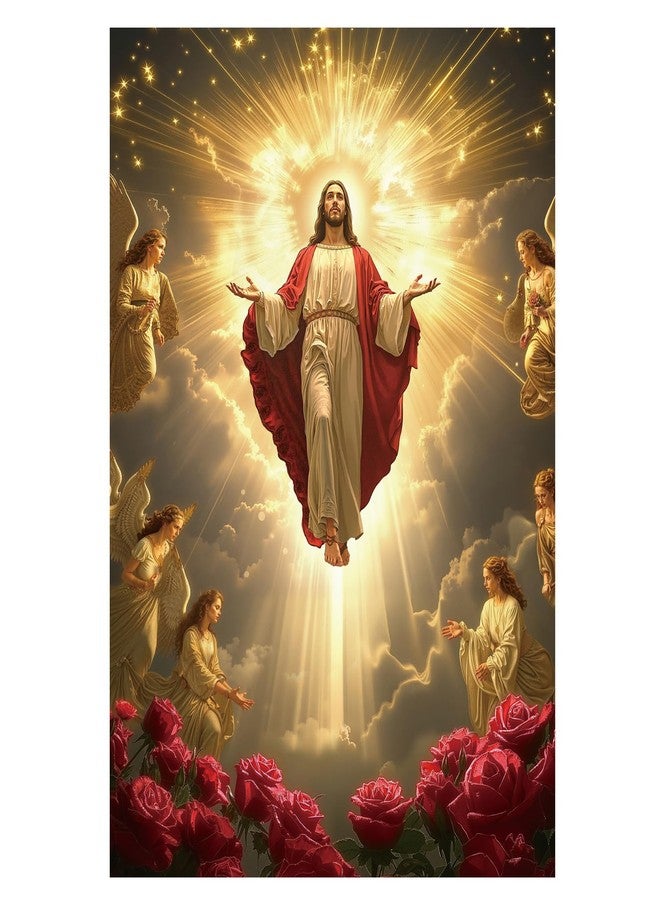 BBOLDIN Christian Jesus Inspirational Puzzle 1000 Pieces for Adults, Religious Angel Rose Catholic Jigsaw Puzzle, God Easter Flower Puzzles - Image 1